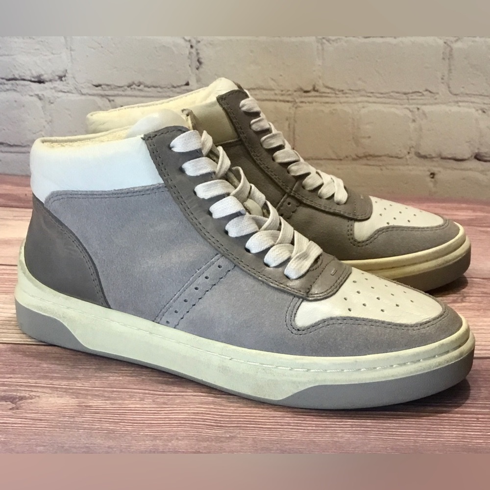 Frye High Top Lace-Up Sneaker Grey Gray w/White/Off White Size 6